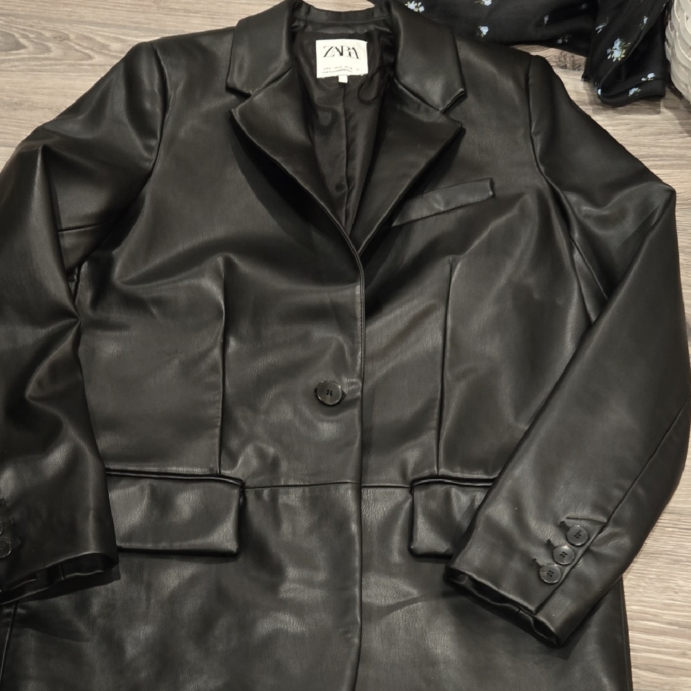 Zara Leather Blazer